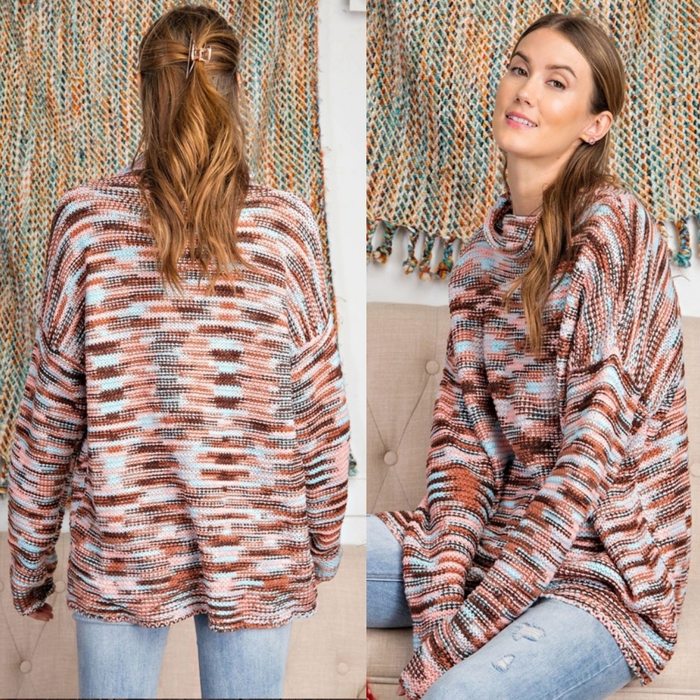29766 Marbled Turtleneck Sweater - Picture 3 of 4